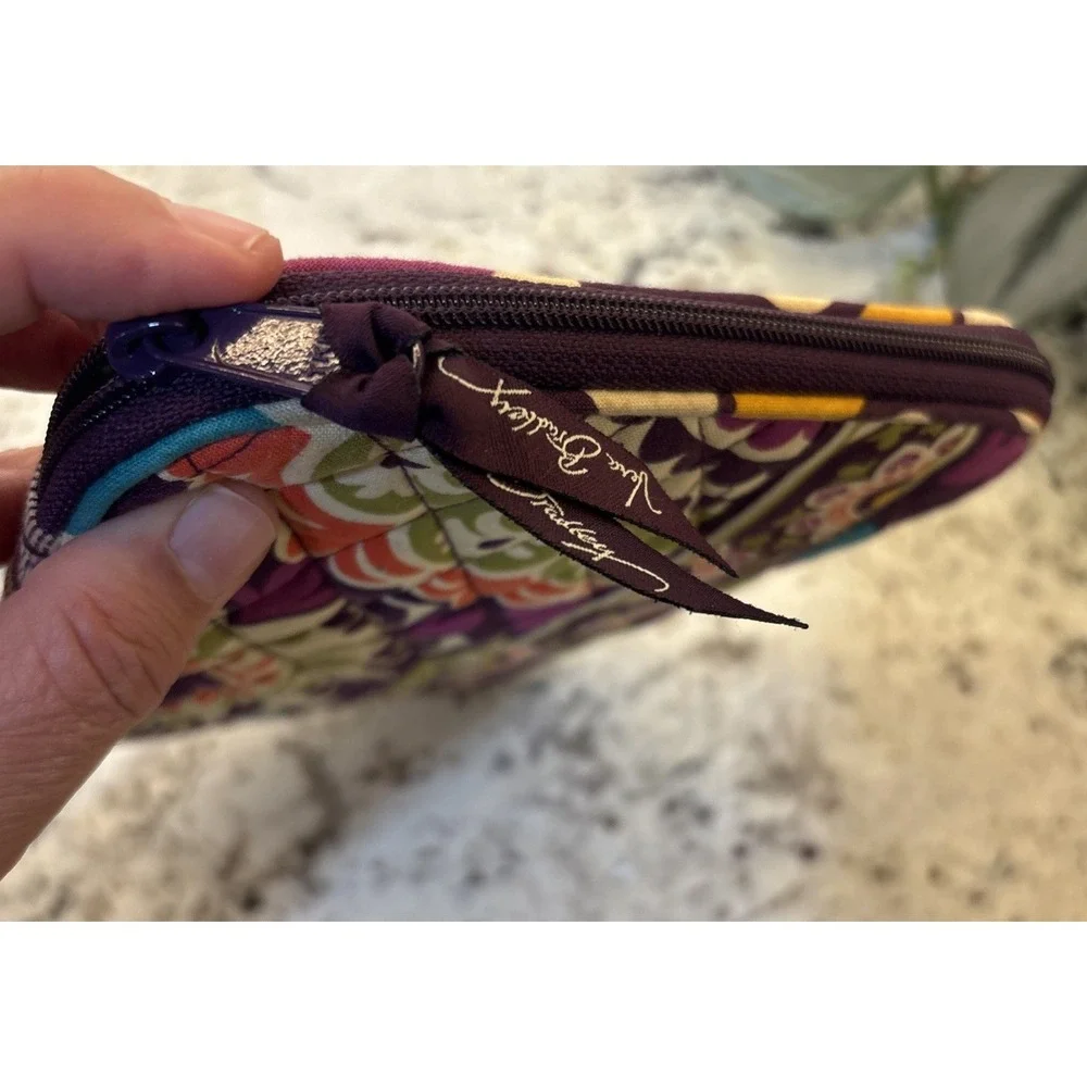 Retired Plum Crazy Quilted Cotton Floral Design Tablet Case 9 X 6.5 Inches
